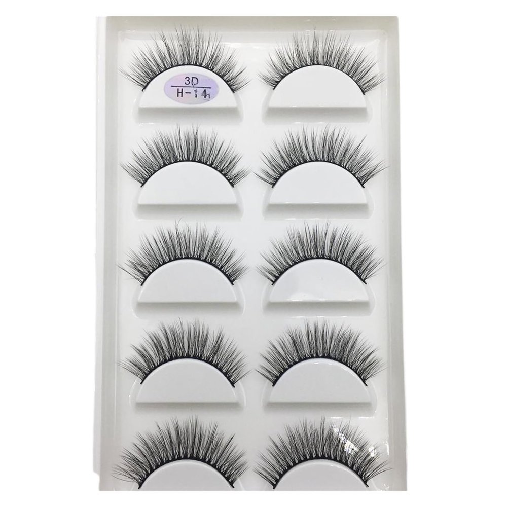UAMOU 10/50 Boxes of 5 Pairs 3D Mink False Eyelashes, Natural Cross Style, Long and Wispy
