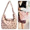 JUCHRZEY Women's Strawberry-Print Corduroy Shoulder Bag with Ruched Strap view 2