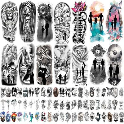 77 Sheets Temporary Family Tattoos for Couples and Family Celebrations