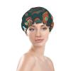 Women's Double-Layer Waterproof Floral Shower Cap view 2