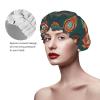 Women's Double-Layer Waterproof Floral Shower Cap view 3