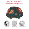 Women's Double-Layer Waterproof Floral Shower Cap view 4