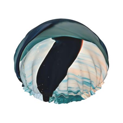 Sea Dolphin Jumping Double-Layer Waterproof Shower Cap