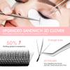 NATUHANA Sandwich Clover W-Shape Dual-Core 3D Pre-Made Lash Extensions, 0.07 mm LU Curl, 8–14 mm Mixed Tray view 2
