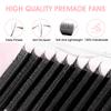 NATUHANA Sandwich Clover W-Shape Dual-Core 3D Pre-Made Lash Extensions, 0.07 mm LU Curl, 8–14 mm Mixed Tray view 3