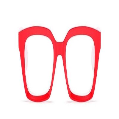 PARWANA Fashion Blue-Light-Blocking Square Reading Glasses, Red, +1.50
