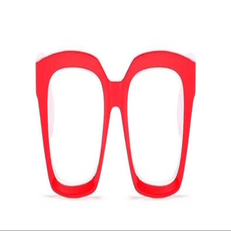 PARWANA Fashion Blue-Light-Blocking Square Reading Glasses, Red, +1.50