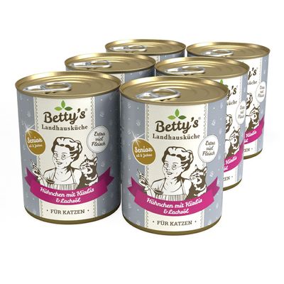 Betty's Country Kitchen Senior Cat Chicken with Pumpkin & Salmon Oil, 6 x 400 g