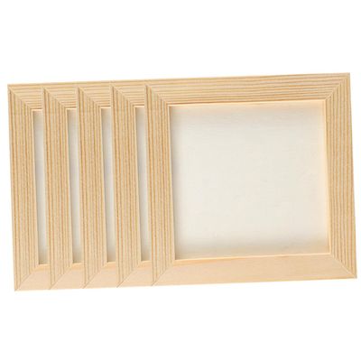 DIY Wooden Clay Craft Frames for Kids, 5-Piece Set, Khaki