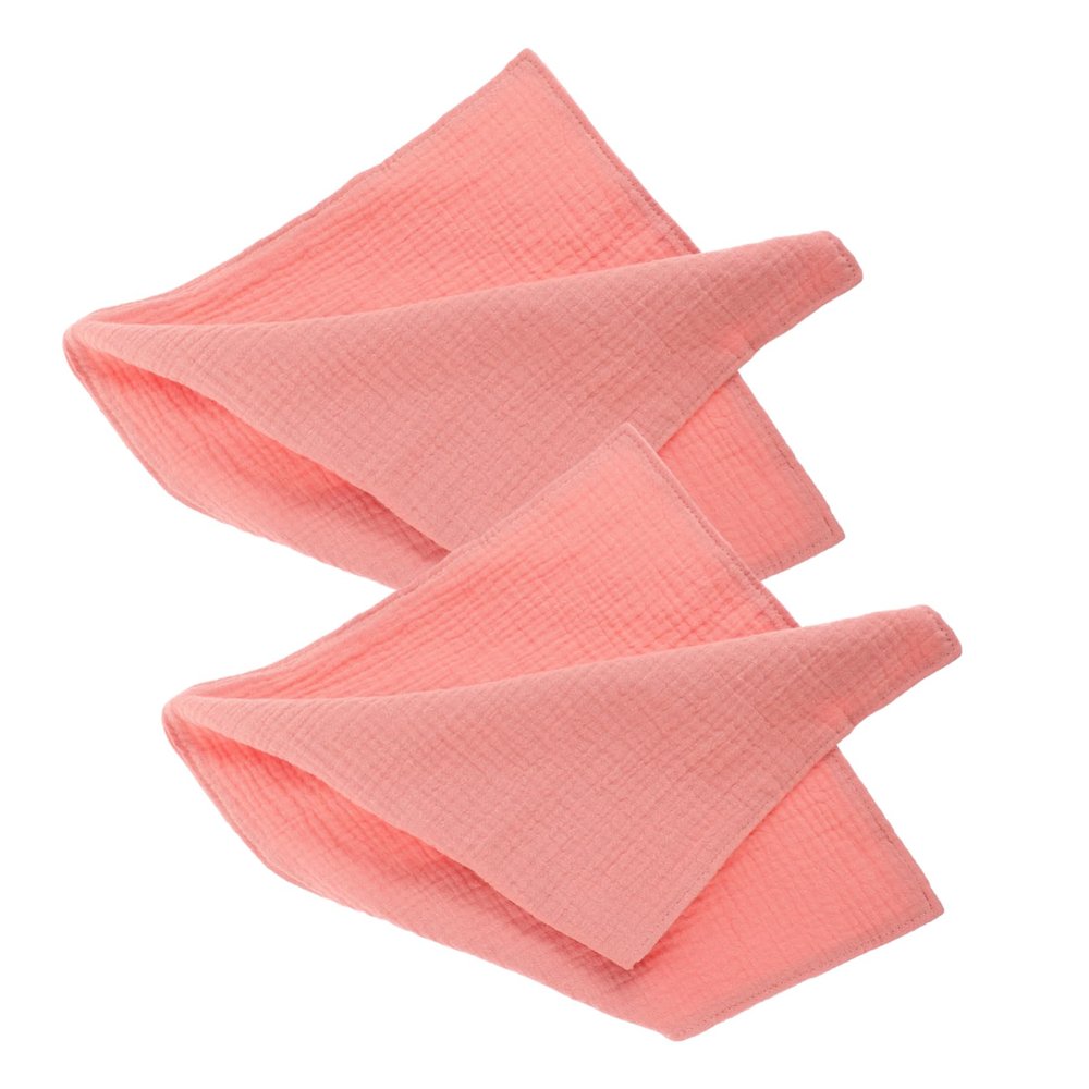 ibasenice 2-Piece Cotton Burp Cloths for Girls, Absorbent, Breathable and Gentle on Skin