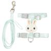 Cat Leash with Nylon Chest Harness, Green Rabbit Design view 1