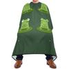 Haircut Cape with Funny Green Frogs on Green Background, Adjustable Salon Cape view 1