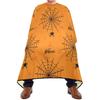 Halloween Spiderweb Haircut Cape with Spiders, Orange, Adjustable view 1