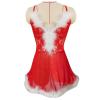Duohropke Women's Sexy Lingerie Bra Buckle Christmas Velvet Babydoll Bustier Corset Open Back Nightdress view 4