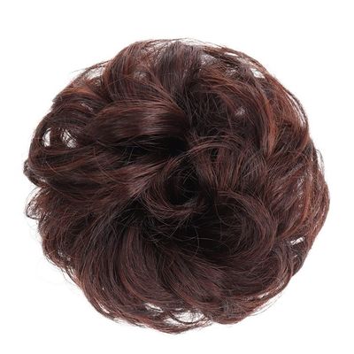 Messy Bun Hairpiece Extension, Curly Wavy Synthetic Chignon with Elastic Band, Color 2M33