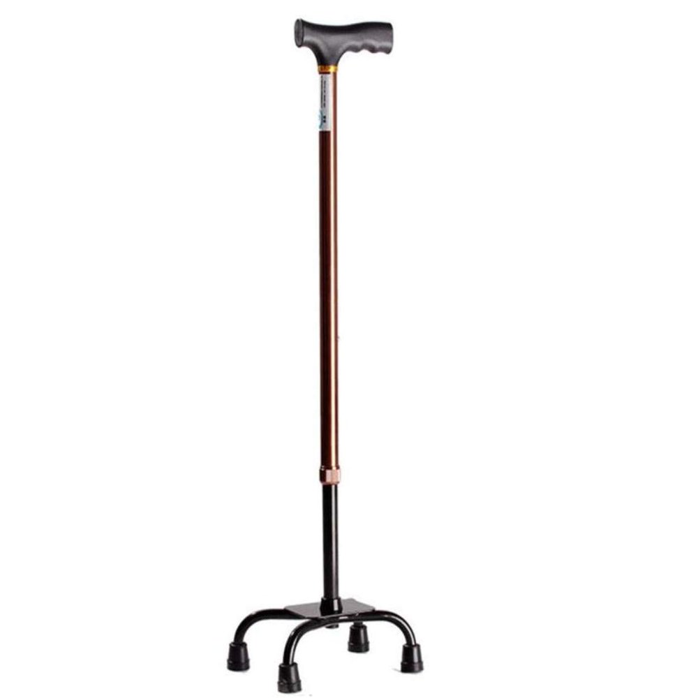 Adjustable Quad Cane, Portable Walking Cane for Older Adults
