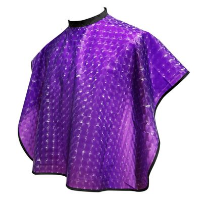 Waterproof Hairdressing Cape for Hairdressers, Short, Purple, Wipe-Clean