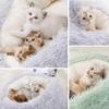 Plush Cat Cave Bed with Removable Cushion view 2