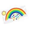 ibasenice 2-Piece Sun Wall Decals with Rainbow and Star view 1