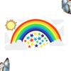 ibasenice 2-Piece Sun Wall Decals with Rainbow and Star view 2