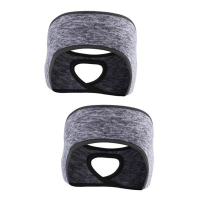 PRETYZOOM 2-Pack Ponytail-Hole Headbands, Winter Ear Warmers for Women and Kids