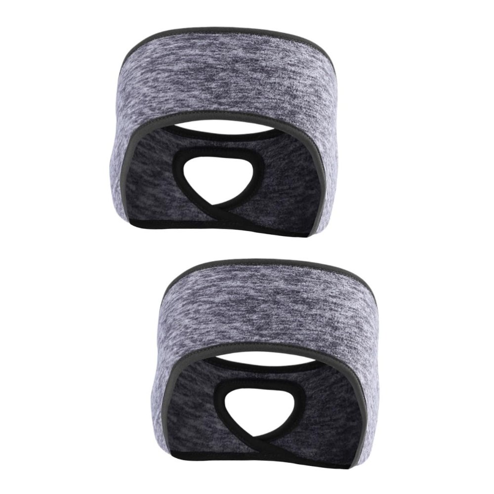 PRETYZOOM 2-Pack Ponytail-Hole Headbands, Winter Ear Warmers for Women and Kids