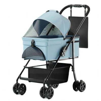 3-in-1 Pet Travel System with Carrier, Car Seat and Stroller, Blue