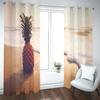Blackout Curtains with Beach Pineapple 3D Pattern, 2-Piece Set view 3