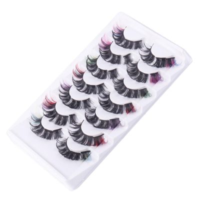 Angoily 7 Pairs of Curled Colored False Eyelashes