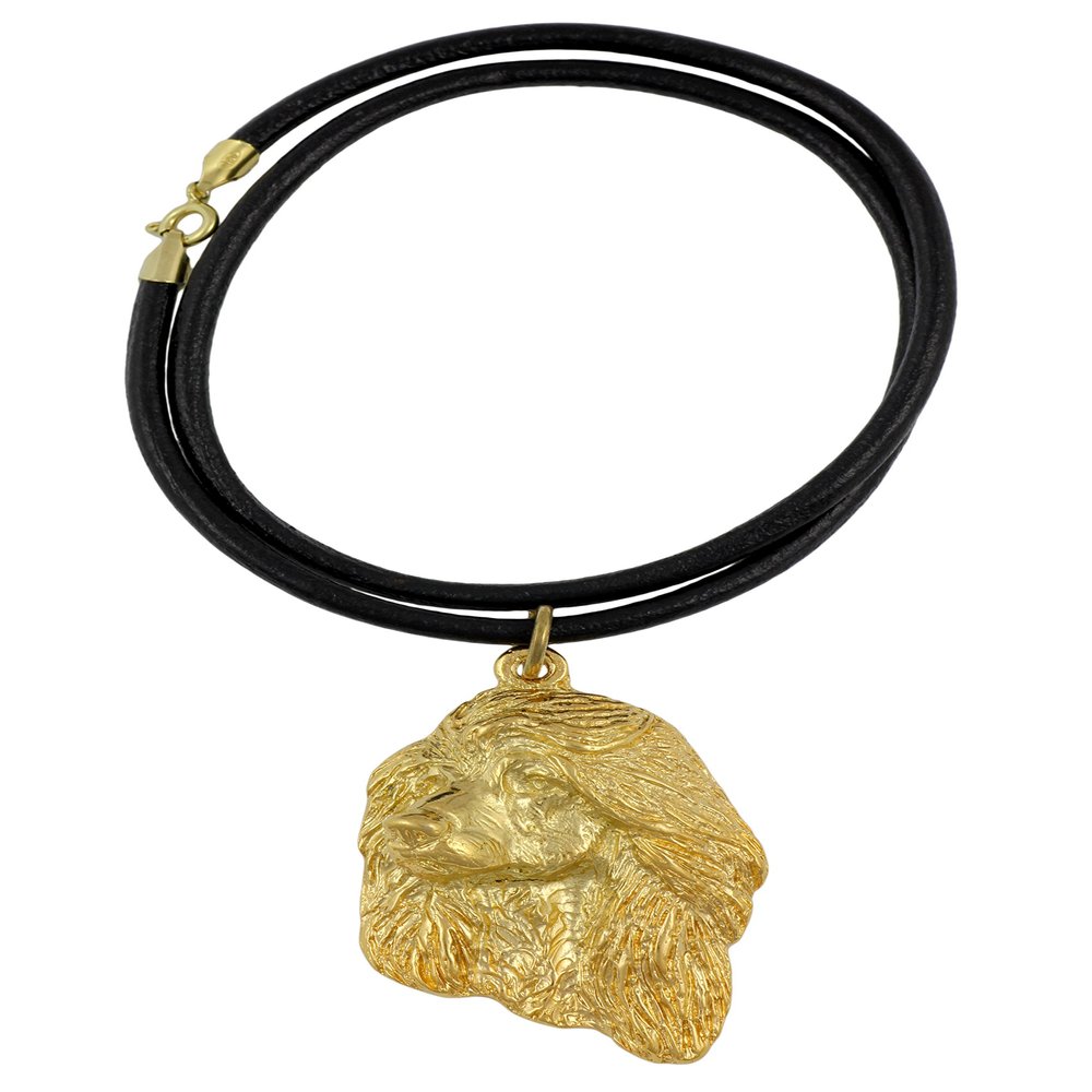 Art-Dog Afghan Hound I Necklace with Dog, 24K Gold-Plated