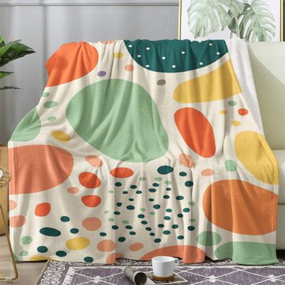Plush Blanket 130 x 160 cm for Kids, Abstract Colorful Flannel Fleece Throw