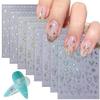 CHANGAR Moon and Star Nail Stickers, 8 Sheets, Laser Gold and Silver view 1