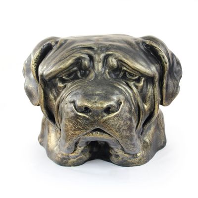 Art-Dog Big Head English Mastiff Dog Urn, Handcrafted Resin with Bronze Finish, 31 x 30 x 32 cm