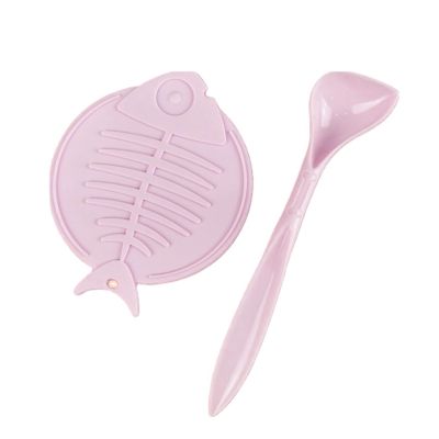 curfair Silicone Pet Food Can Lid with Spoon, Food-Grade, Reusable, Pink, 374 ml
