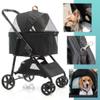 Fudajo 2-in-1 Foldable Dog Stroller in Black with Removable Carrier for Small to Medium Dogs and Cats view 2