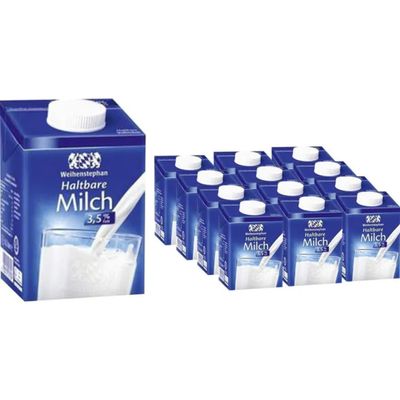 With Pufai Surprise Gift, Weihenstephan UHT Milk 3.5%, 500 mL x 12
