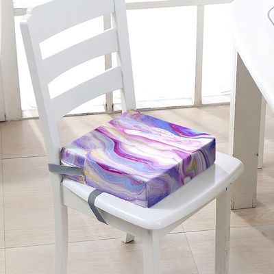 FANSU Children's Booster Seat Cushion, Marble Print, Purple, 40 x 40 x 10 cm