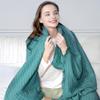 GINAMUSE 100% Cotton Muslin Throw Blanket, King Size, Lightweight, Soft, Cozy, Breathable, 274.3 x 228.6 cm, Blue-Green view 3