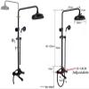 ORB Black Bathroom Shower Faucet Set, Wall-Mounted, 20.3 cm, Round Rain Shower, 3 Functions, Mixer Faucet with Swivel Tub Spout view 3