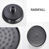 ORB Black Bathroom Shower Faucet Set, Wall-Mounted, 20.3 cm, Round Rain Shower, 3 Functions, Mixer Faucet with Swivel Tub Spout view 4