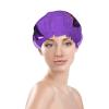 Elegant Purple High-Heel and Lipstick Print Reusable Shower Cap view 3