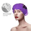 Elegant Purple High-Heel and Lipstick Print Reusable Shower Cap view 4