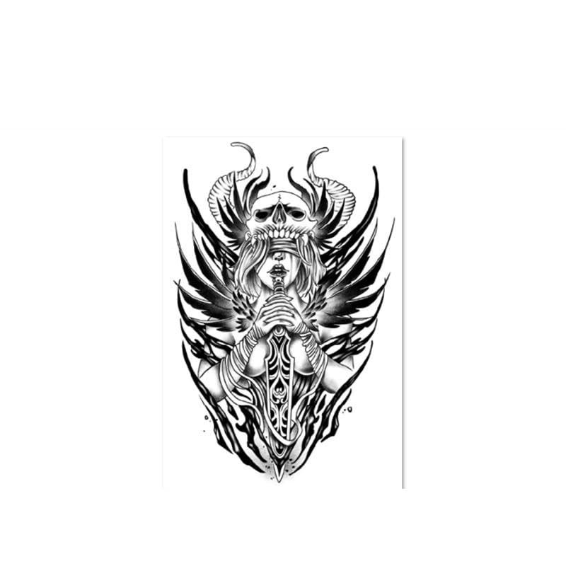 2 Sheets Temporary Tattoo Stickers for Women and Men, Plant-Based Ink, Waterproof, Semipermanent Angel Wings