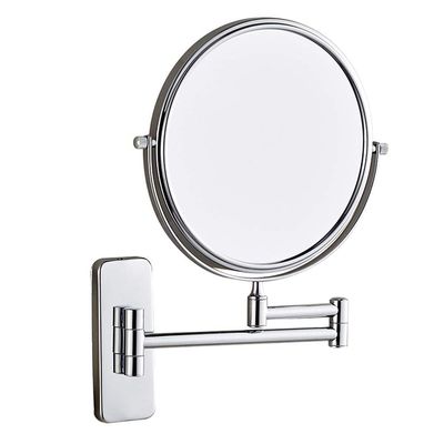 JCAKES Wall-Mounted Chrome Magnifying Mirror, Sturdy, Double-Sided, Adjustable, Extendable Swivel Arm (Color: 8 inch, Size: 5X)