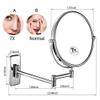 JCAKES Wall-Mounted Chrome Magnifying Mirror, Sturdy, Double-Sided, Adjustable, Extendable Swivel Arm (Color: 8 inch, Size: 5X) view 3