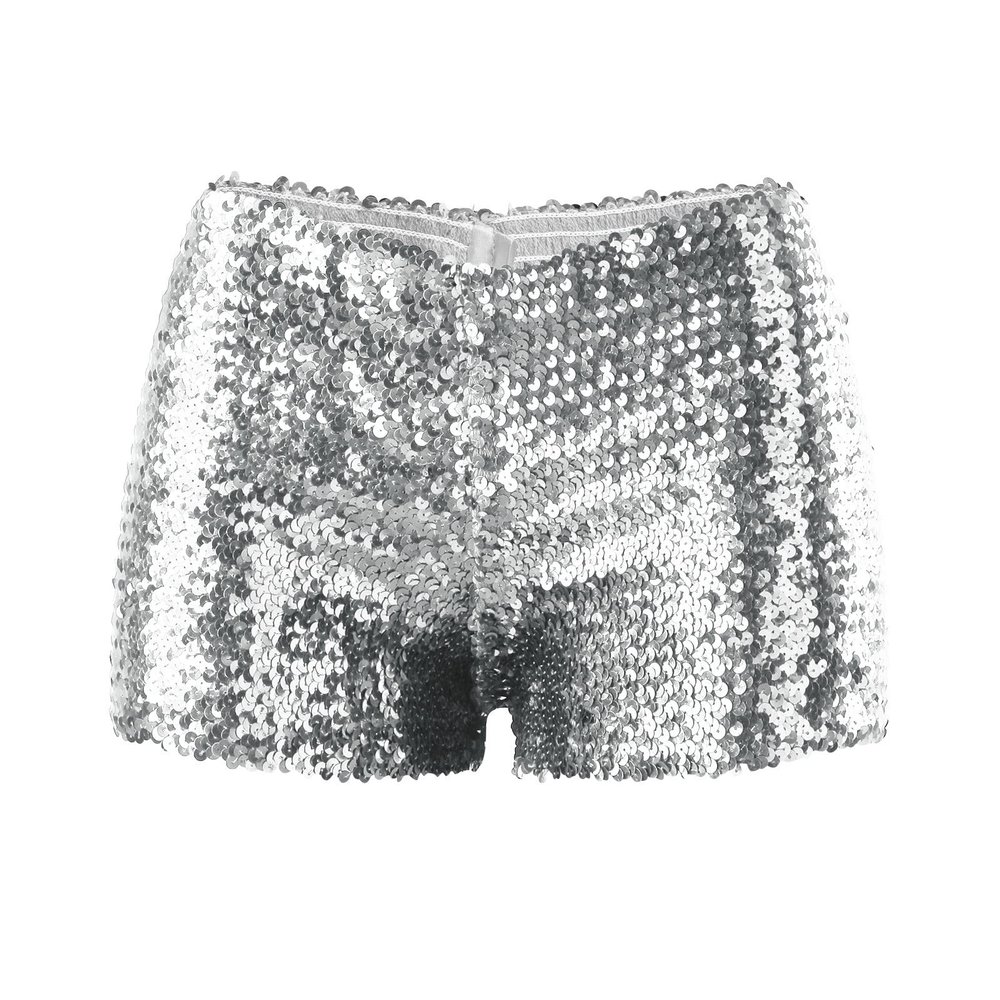 Duohropke Women's Sequin Stretch Hot Pants for Festivals, Dance, Raves and Parties