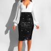Women's Sequin Long Skirt, Low Waist, Party, Y2K Streetwear view 3