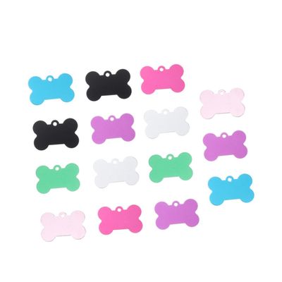 minkissy 15-Piece Bone-Shaped Aluminum Dog Tags, Collar ID Tags and Keychain Accessories for Small Dogs