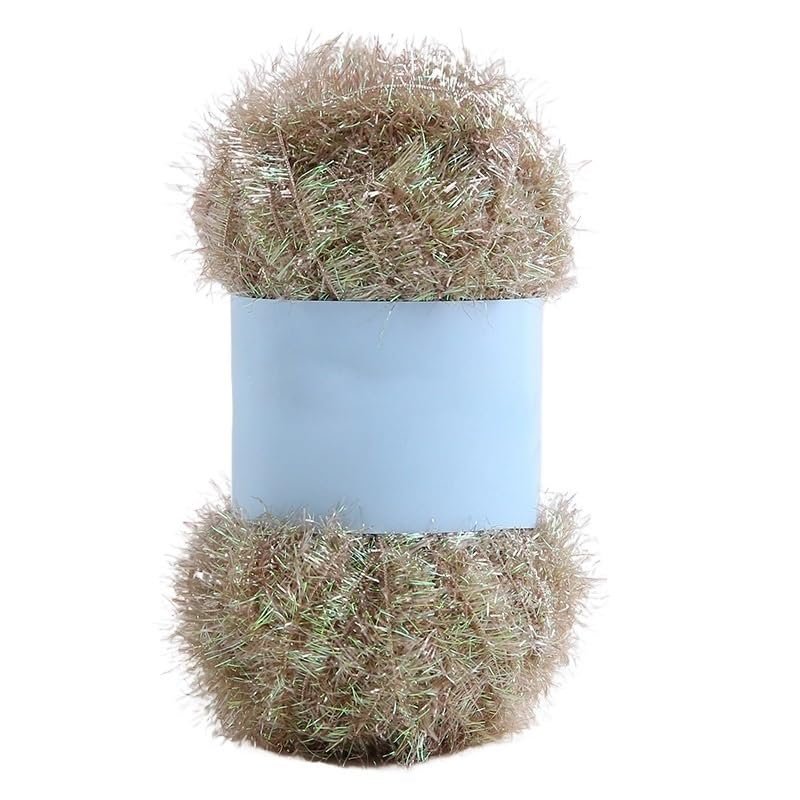 50 g/75 m Glass Wool Yarn, Glossy Silk Thread, Beige