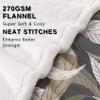 Leaf Plush Flannel Fleece Blanket, 59 x 79 in, Large Warm Soft Throw view 3